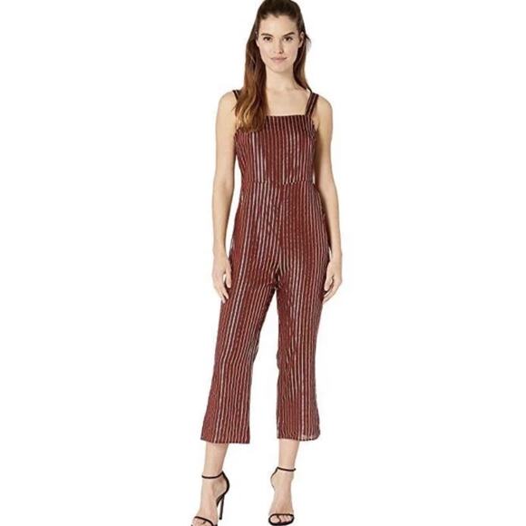 Show Me Your Mumu Yvonne Metallic Stripe Jumpsuit New Small WW3160 - Picture 1 of 6